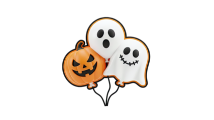 Halloween Pumpkin and Ghost Balloons