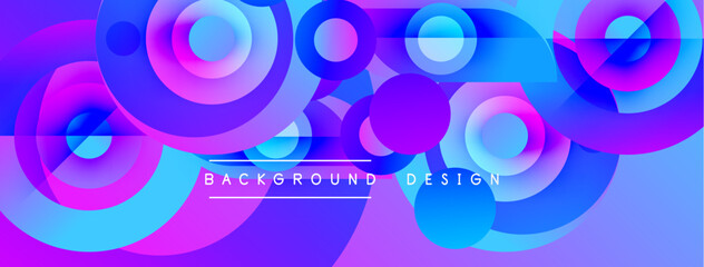 Fototapeta premium Abstract vibrant circles overlap, creating dynamic colorful background. Modern design features gradients, smooth transitions.