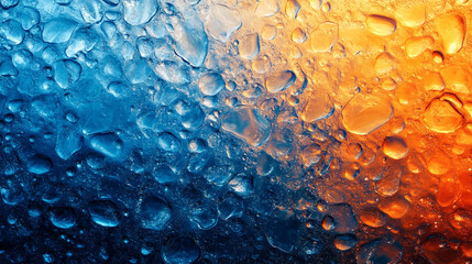 Noise-textured transparent glass abstract with blue and orange gradients, blending warm and cool tones, ideal for modern web backgrounds, fashion banners, and tech presentations