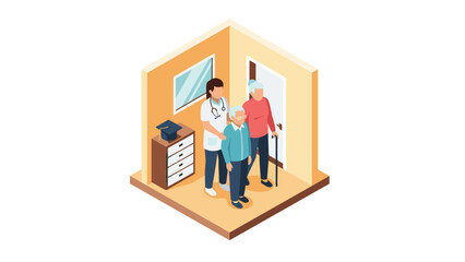 Healthcare assistance for elderly: isometric design of medical support at home