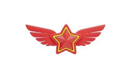 Red Star with Wings Badge