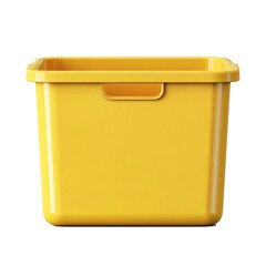 Bright Yellow Plastic Storage Bin with Lid in Simple Modern Design