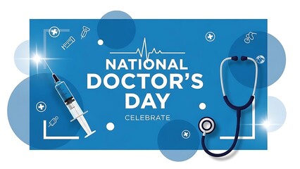 National doctor's day celebration with medical symbols