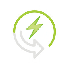 Power icon design, electric charging icon green, energy icon design
