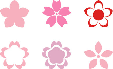 Sakura cherry, Peach, plum Blossom flower spring sale badge, flower icon blossom design, advertising banner, discount sticker template with space for text. Label market price tag. Decorative coupon