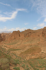 Fototapeta premium Summer scenery of the Yellow River Stone Forest National Geological Park in Jingtai county, Gansu province of China