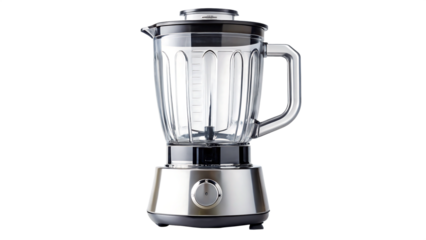 Kitchen device view of an electric blender appliance isolated on a transparent background