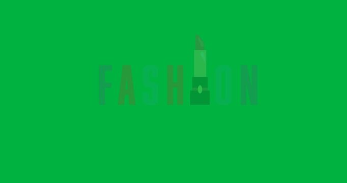 Digital animation of style, fashion and makeup text banners against black background