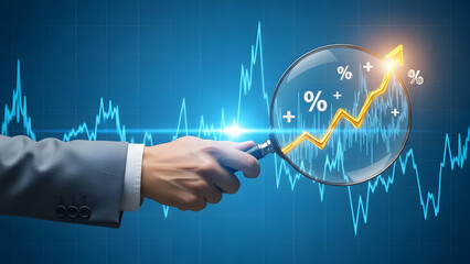 Business Growth Analysis with Magnifying Glass