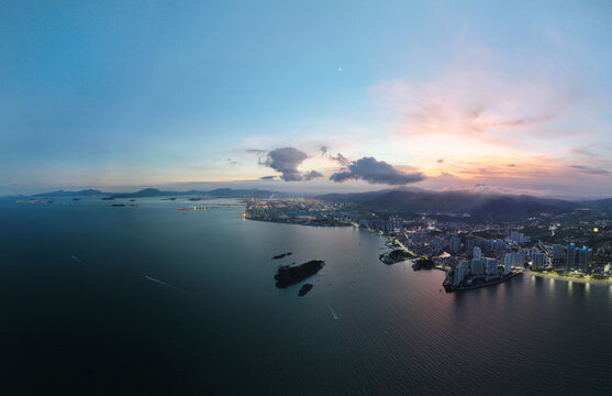 Night aerial photography of Dayawan Petrochemical Zone in Huizhou City