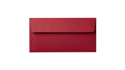 Red Paper Envelope Mockup with Embossed Logo isolated PNG with Transparent Background