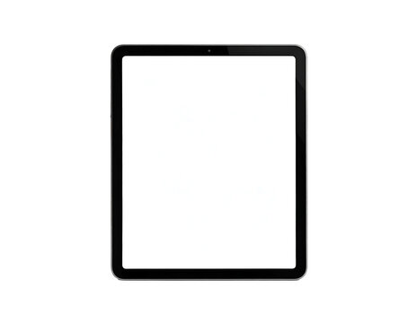 Modern digital tablet with blank screen, dark frame, isolated