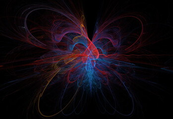 Crazy mystical coloured light effects. Incredible combinations of abstract light lines