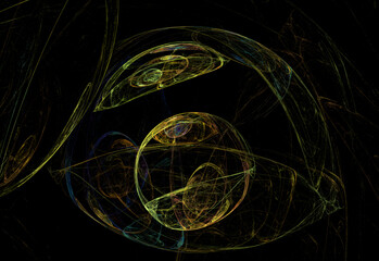 Crazy mystical coloured light effects. Incredible combinations of abstract light lines