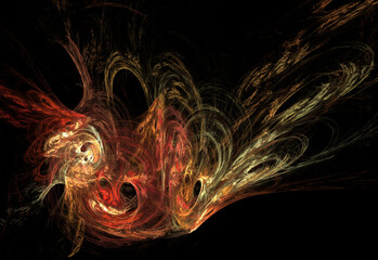 Crazy mystical coloured light effects. Incredible combinations of abstract light lines