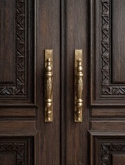 Elegant Double Doors with Brass Handles