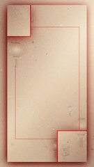 Abstract rectangular composition with red accents and copy space