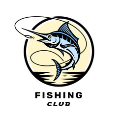 Fishing club logo with an image of marlin