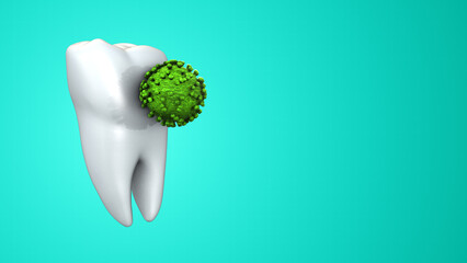 Tooth with Bacteria Germs Explaining Dental Hygiene and Oral Health