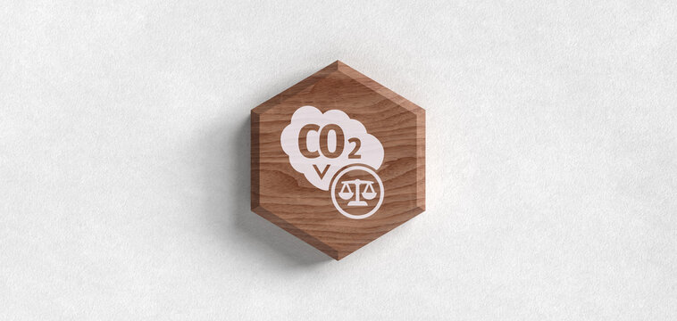 Emissionsrecht CO2 Gesetzgebung und Klimaschutz Icon auf Holz Header Abgase Umweltschutz Zertifikate Industrie Luftreinhaltung Umweltrecht Nachhaltigkeit Schadstoffe &Ouml;kosteuer Justiz
