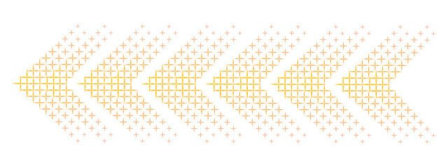 Set of colored arrows with halftone effect. Vector illustration. Arrows collection isolated