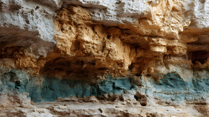 Layered rock formation in natural setting