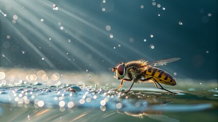 bee on a water