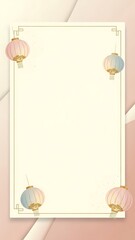 Elegant lantern decoration with copy space against a pastel background
