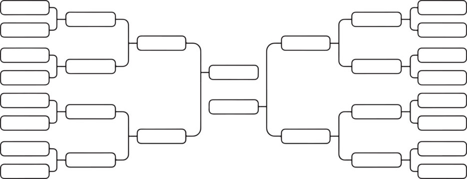 Tournament Bracket Template for Sports Competition Structure Vector Illustration