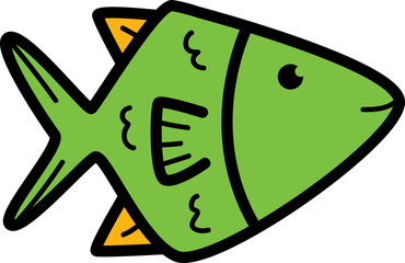 Fish animal cartoon design illustration