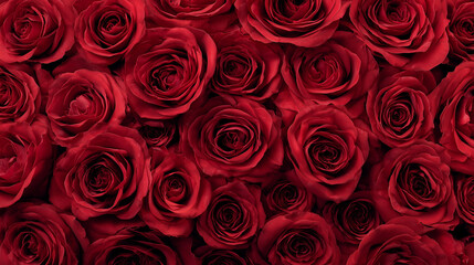 Tekstura czerwonych róż – widok z góry