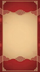 Elegant red and gold oriental background with copy space for festive events