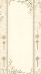 Elegant traditional asian design with ornamental elements and blank space