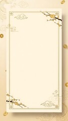 Obraz premium Elegant eastern style design with floral accents and decorative frame