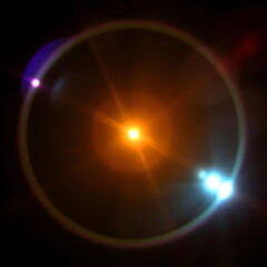 Authentic anamorphic lens flare with ring ghost effect