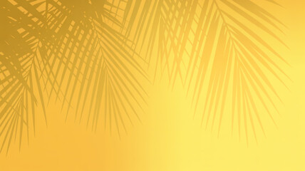 Golden tropical leaves and a warm bright yellow background texture © KEYA