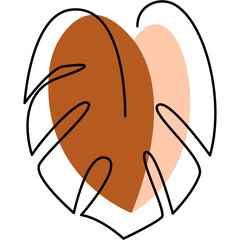 Monstera Line With Shape