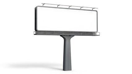 Fototapeta premium Blank billboard on isolated white background isolated on white background