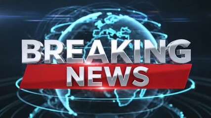3D Breaking News Intro Graphic with Digital Globe Animation