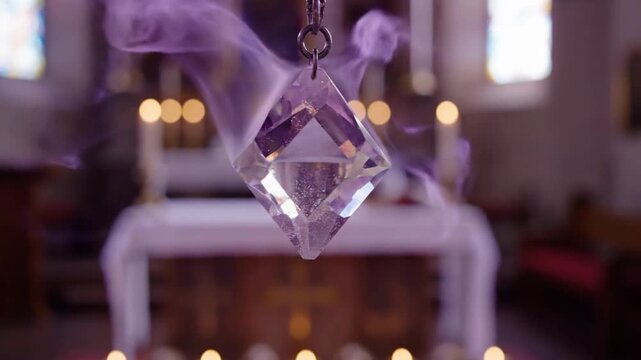 The Mysterious Hanging Crystal And Purple Smoke Ritual