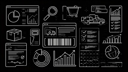 Business data analytics icons