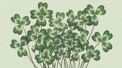 St patrick's day shamrocks and clover illustration for irish holiday