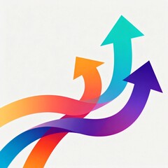 Colorful abstract arrows pointing upward