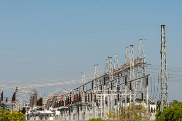 A high voltage power plant to supply electricity to the city.