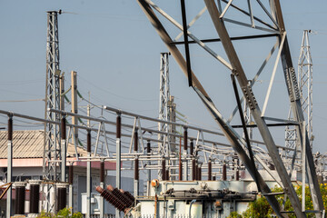 A high voltage power plant to supply electricity to the city.