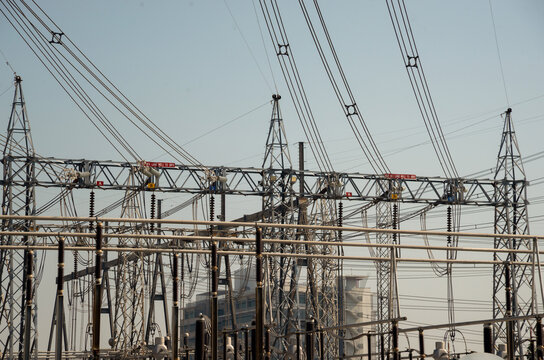 A high voltage power plant to supply electricity to the city.