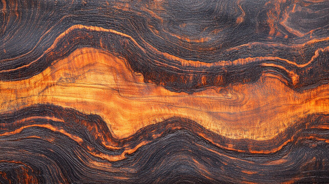 Wenge exotic wood panel texture with rich dark brown tones and natural grain pattern, creating a luxurious banner background for interior, furniture, or design use.
