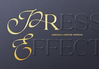 Embossing & Gold Debossing Effect Mockup