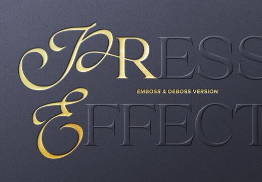Embossing & Gold Debossing Effect Mockup