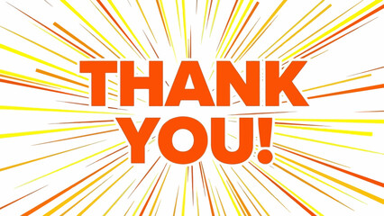 Thank you message with a vibrant starburst design conveying gratitude and appreciation